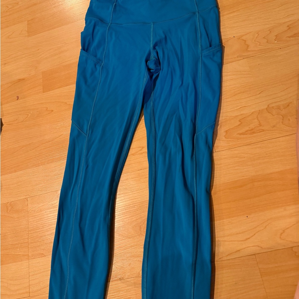 lululemon athletica Blue fast and free crop Leggings